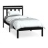 Estructura cama madera maciza individual negro 75x190