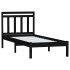 Estructura cama madera maciza individual negro 75x190