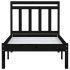 Estructura cama madera maciza individual negro 75x190