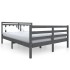 Estructura de cama de madera maciza gris 140x190