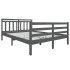 Estructura de cama de madera maciza gris 140x190