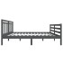 Estructura de cama de madera maciza gris 140x190