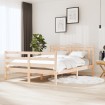 Estructura de cama madera maciza 140x190 cm