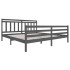 Estructura de cama de madera maciza gris 200x200