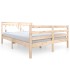 Estructura cama doble pequeña madera maciza 135x190