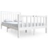 Estructura de cama doble de madera maciza blanco 135x190