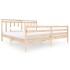 Estructura de cama de madera maciza 200x200