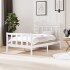 Estructura de cama madera maciza blanca 100x200