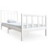 Estructura de cama madera maciza blanca 100x200