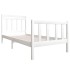 Estructura de cama madera maciza blanca 100x200