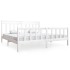 Estructura de cama de madera maciza blanca 200x200