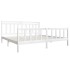 Estructura de cama de madera maciza blanca 200x200