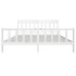 Estructura de cama de madera maciza blanca 200x200