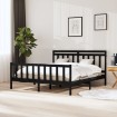 Estructura de cama de madera maciza negra 160x200 cm