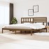 Estructura de cama madera maciza de pino marrón miel 200x200