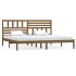 Estructura de cama madera maciza de pino marrón miel 200x200