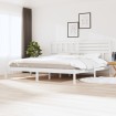 Estructura de cama madera maciza de pino blanca 200x200 cm