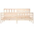 Estructura de cama de madera maciza 200x200