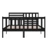 Estructura de cama de madera maciza negro 150x200