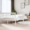 Estructura de cama doble de madera maciza blanco 135x190 cm