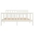 Estructura de cama de madera maciza blanca 140x190