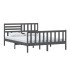 Estructura de cama de madera maciza gris 150x200