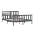 Estructura de cama de madera maciza gris 150x200