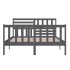 Estructura de cama de madera maciza gris 150x200