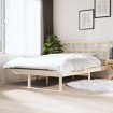 Estructura de cama doble pequeña de madera maciza 120x190 cm