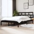 Estructura de cama doble de madera maciza negro 135x190