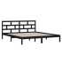 Estructura de cama doble de madera maciza negro 135x190