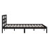 Estructura de cama doble de madera maciza negro 135x190