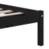 Estructura de cama doble de madera maciza negro 135x190