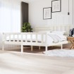 Estructura de cama de madera maciza blanca 200x200 cm