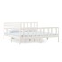 Estructura de cama de madera maciza blanca 200x200