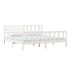 Estructura de cama de madera maciza blanca 200x200