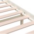 Estructura de cama de madera maciza blanca 200x200