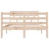 Estructura de cama doble pequeña de madera maciza 120x190