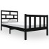 Estructura de cama madera maciza de pino negro 90x200