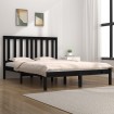 Estructura de cama madera maciza pino negra doble 120x190 cm