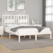 Estructura de cama de madera maciza de pino blanca 160x200 cm