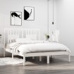 Estructura de cama de madera maciza blanca 135x190 cm