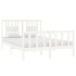 Estructura de cama de madera maciza blanca 140x190