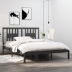 Estructura de cama madera maciza gris King Size 150x200 cm