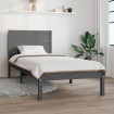 Estructura de cama madera maciza de pino gris 90x200 cm