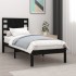 Estructura de cama madera maciza individual negra 75x190