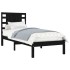 Estructura de cama madera maciza individual negra 75x190