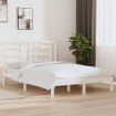 Estructura de cama de madera maciza de pino blanco 140x190 cm