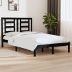 Estructura de cama madera maciza negra 120x190 cm