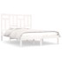 Estructura de cama doble pequeña madera maciza blanca